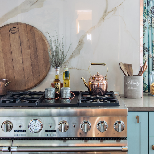 Kitchen stove close up design by Lisa Mende photography by Kelli Boyd